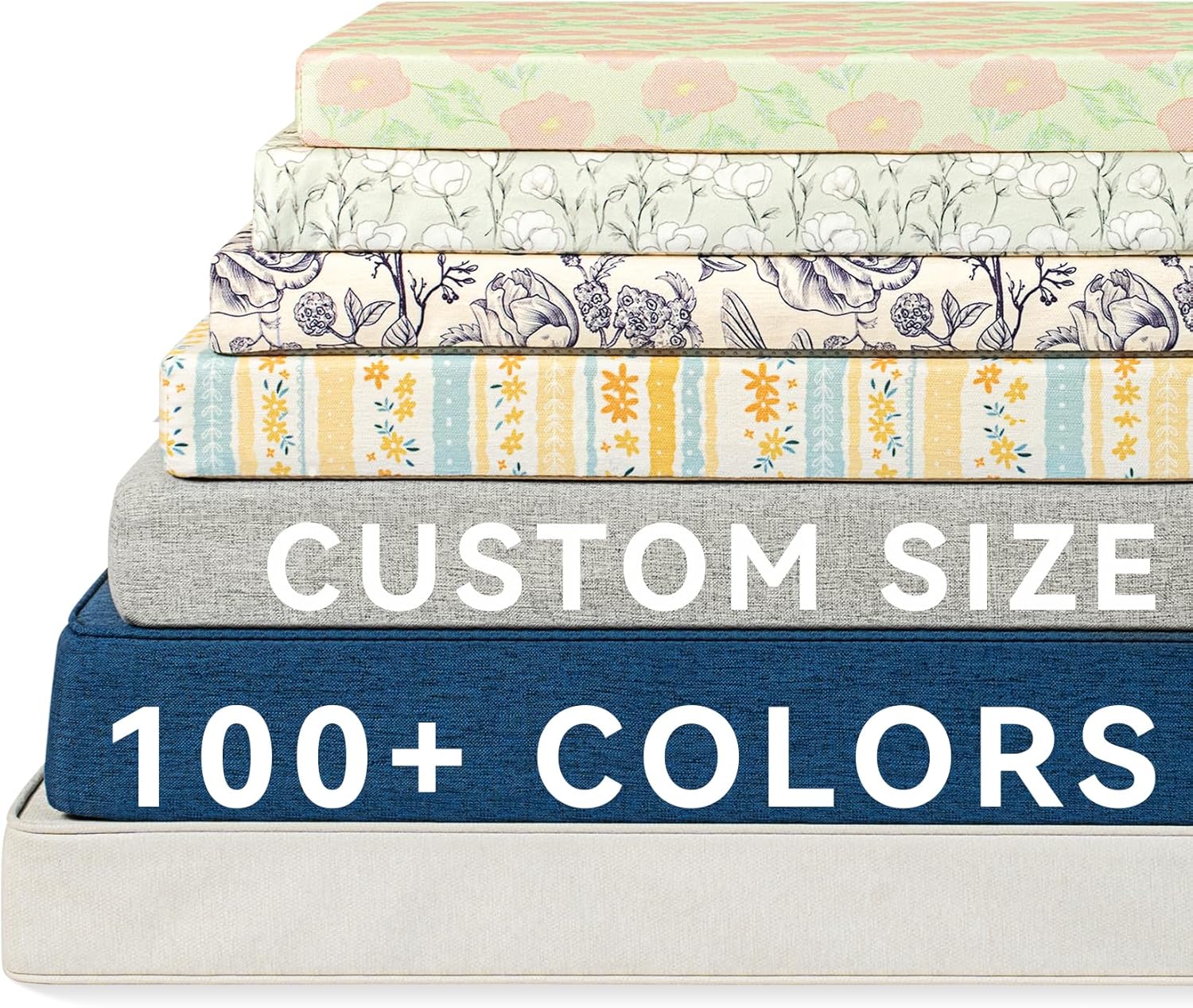 ROFIELTY Custom Bench Cushion, Made-to-Measure Bench Seat Cushion with High Resilience Sponge, Removable Cover, Anti-Slip Design, 100+ Colors for Indoor Bench, Window Seat, Patio