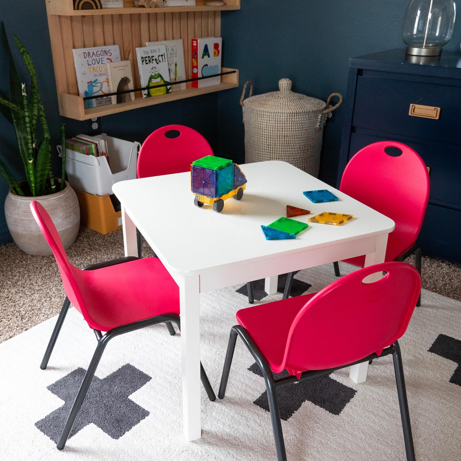 Backyard Discovery 12" Kid's Stacking Chairs-4 Pack-Red