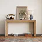 Fireplace Console Table for Living Room: 65-Inch Elegant Entryway Table - 220 lbs Weight Capacity with Wood Veneer Top for Hallway & Foyer Decor