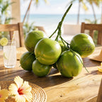 Novabright Fake Coconut, 1 Bunch Artificial Coconuts for Decoration, Lifelike Tropical Fake Green Coconuts Prop Artificial Fruit for Home Decoration Display Photo Prop (Seven Coconut)