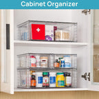 Vtopmart 3 Pack Stackable Storage Drawers, Easily Assemble Acrylic Bathroom Undersink Organizers,Clear Plastic Storage Bins for Closet,Cabinet,Pantry,Medicine Organization