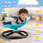 Spinning Chair for Autistic Kids, Peanut Shape Seat for Calming, ADHD & Autism Sensory Chair for Kids, Sensory Spinning Chair with Safety Handle & Non-Slip Design 3+ Years (Blue