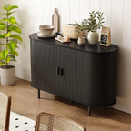 ONBRILL 48" Sideboard Buffet Cabinet with Storage, Storage Cabinet with Sliding Door & Adjustable Shelf, Modern Accent Coffee Bar Console Table for Kitchen, Entryway, Black