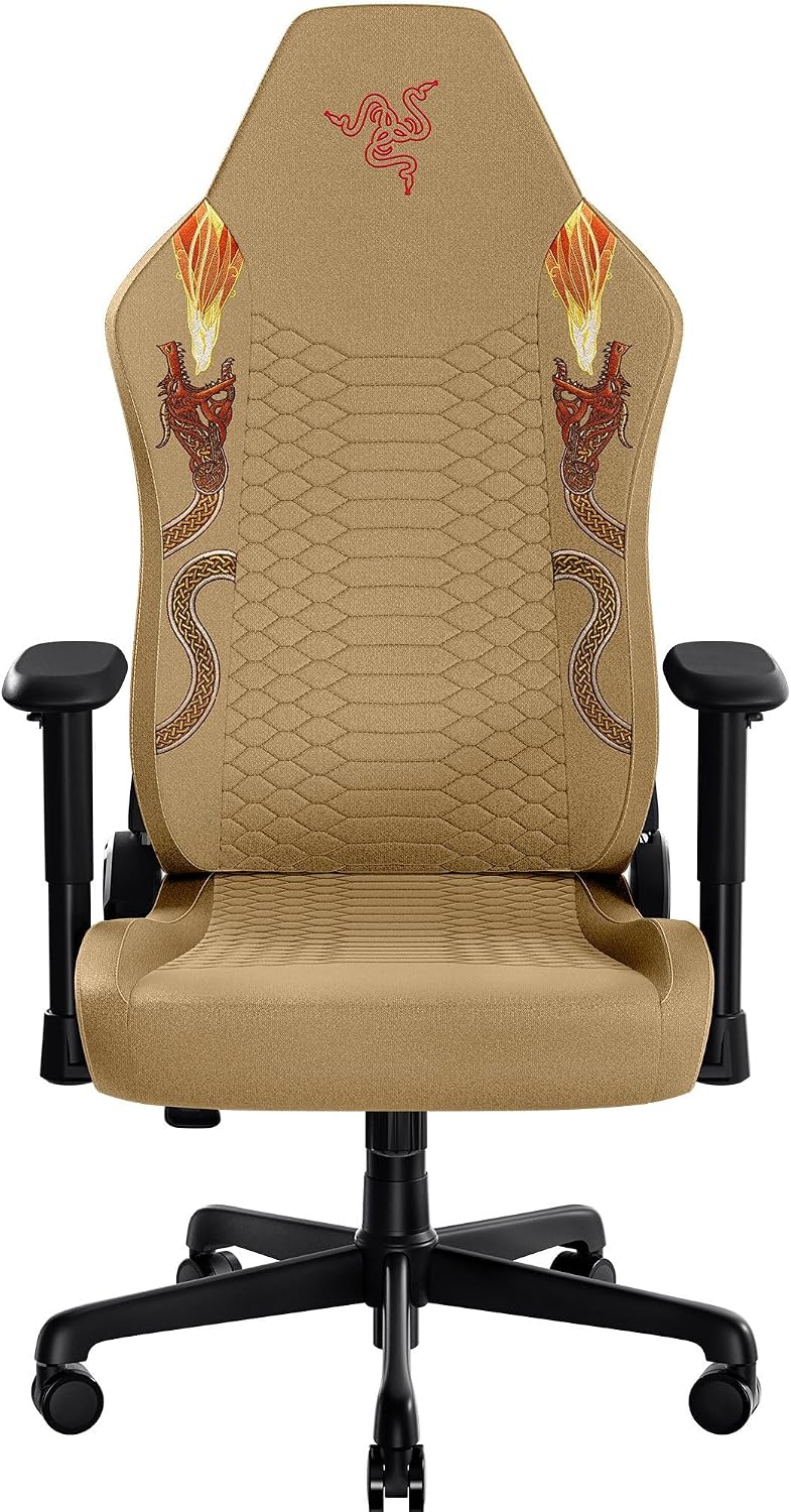 Razer Iskur V2 X Ergonomic Gaming Chair: Built-in Lumbar Support - Widened Seat - High Density Foam Cushions - Adjustable 152 Degree Recline - 2D Armrests - Plush Fabric - Counter Strike 2 Edition