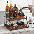 Liquor Bottle Display Shelf, Coffee Syrup Rack Organizer,Syrup Bottle Holder Stand, 3-Tier Syrup Rack for Countertop or Tabletop Decor,Storage Countertop Shelf for Kitchen Coffee Station