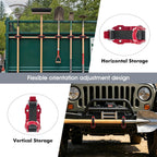 2 Pack Shovel Holder Wall Mount for Truck & Trailer, Adjustable Rubber-Coated Clamp for Shovel, Broom & Rake,Axe (0.6"–1.43"), Tool Holder for Overlanding, Off-Road, Work Truck & Garage,Red