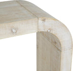 52" Wood Console Table with Curved Edge, Natural Texture, Perfect for Entryways and Living Rooms