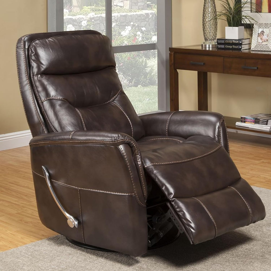 Parker Living Gemini - Truffle Swivel Recliner Chair Comfortable Nursery Glider Recliner Nursing Armchair with 90% Polyester 10% PU Upholstery Cozy Seat for Adults