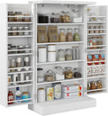 Anwick 5-Tier Kitchen Pantry Cabinet,Freestanding Buffet Cupboard with Doors & Adjustable Shelves,41" Food Pantry Storage Cabinets for Small Dining Room Living Room (White)