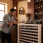 Wood Stackable Storage Modular Wine Rack Cabinet 144 Bottle freestanding Floor Wine Bottle Holder Display Shelves