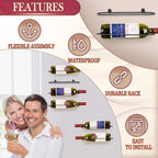 Wall Mounted Wine Rack: Horizontal Wine Holder with Sturdy Construction - Wine Racks Display for Kitchen Bar Home Dining Décor - 2 Packs
