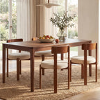 COSTWAY Wooden Dining Chairs Set of 4, Armless Upholstered Kitchen Chairs w/Curved Back & Teddy Fleece Padded Seat, Mid-Century Modern Accent Side Chair for Dining Room & Nooks, Small Space (Brown)