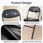 HOMEFUN Padded Folding Chairs Set of 4, Folding Chairs with Cushion and Durable Metal Frame，No Assemble Required for Party Kitchen Office Wedding Black