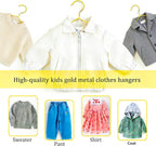 Gold Kids Wire Hangers 30 Pack,12.6 Inch Baby Strong Metal Hanger,Heavy Duty Metal Child Wire Hanger for Closet,Children's Gold Hangers