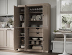 Palace Imports Solid Wood Kitchen Pantry Cabinet 71.5" Tall, 48.5" Wide – Storage Cabinet w/ 6 Shaker Doors, 2 Drawers & 8 Adjustable Shelves – Beige, 100% Renewable Eco-Friendly Wood, Made in Brazil