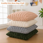 MAXYOYO 3 in 1 Kids Bean Bag Chair, Child Floor Sofa for Gaming, Reading, Convertible Bean Bag Floor Cushion with Machine Washable Cover for Living Room Bedroom, Beige