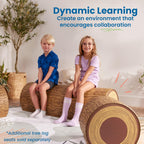 ECR4Kids SoftZone Tree Log Full Bench, 14in, Flexible Seating, Chocolate