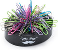 Mr. Pen- Magnetic Desk Toy With Colored and Silver Paper Clips (100 Pieces), Desk Toys, Desk Decor, Desk Accessories, Paperweight, Cute Office Supplies, Paper Clips Holder, Paper Clip Dispenser