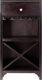 Winsome Ancona Wine Storage, Dark Espresso