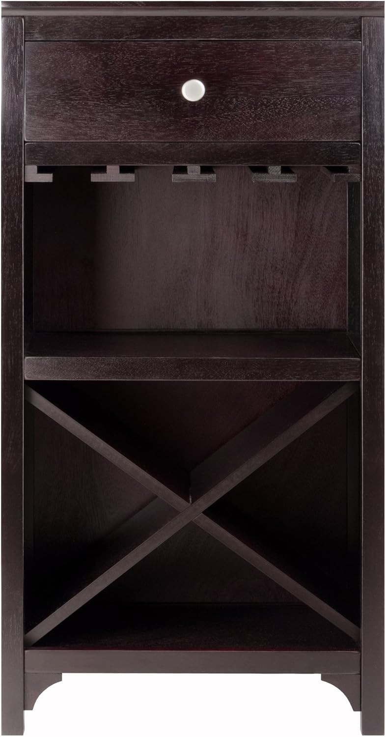 Winsome Ancona Wine Storage, Dark Espresso
