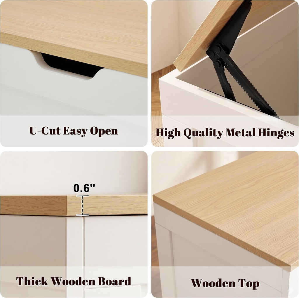Mangodan 63 Inch L Shaped Storage Bench with Hidden Storage, Space-Saving Corner Breakfast Nook Bench for Kitchen Dining Room Entryway, L Shape Corner Bench with Oak Wood Seat