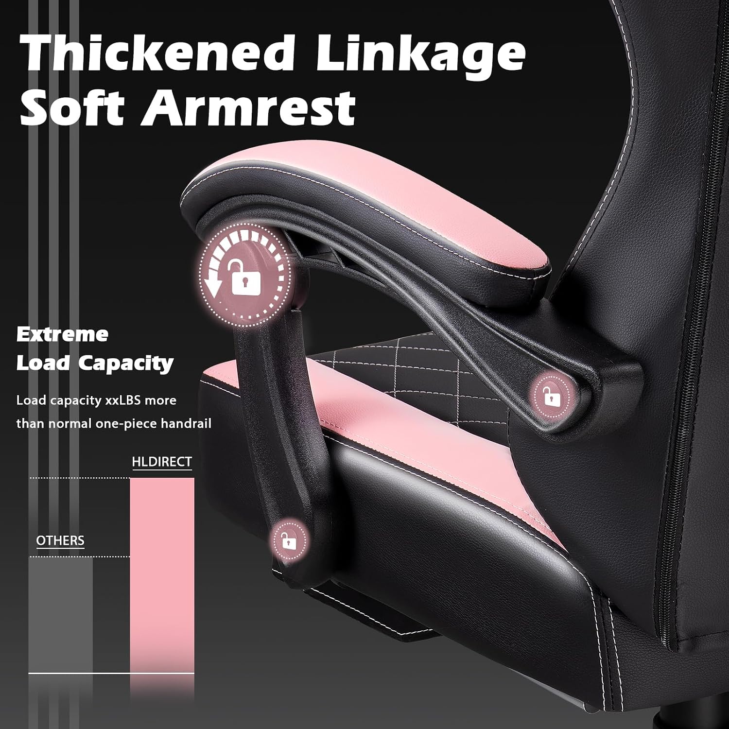 PUKAMI Gaming Chair with Footrest,Ergonomic Gamer Chair for Adults, Racing Style Reclining Computer Game Chair with Headrest and Lumbar Support (Pink)