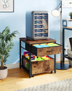 CHOEZON End Table and Height Adjustable Drink Table Bundle, for Small Space, Sofa, Living Room, Bedroom, TBZ55BF-TBZ31BF