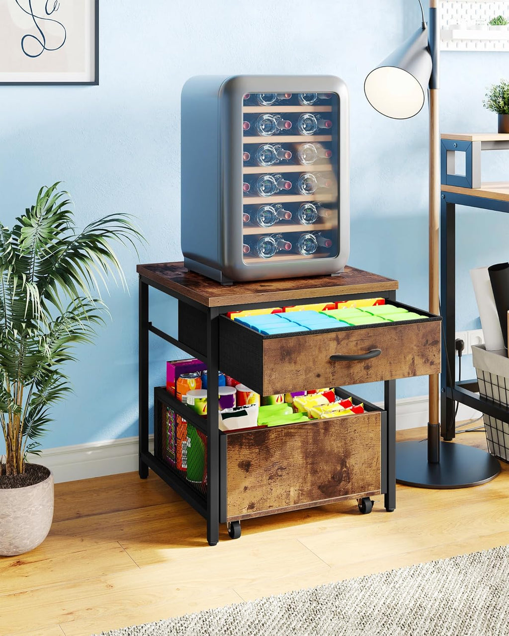 CHOEZON End Table and Small Nursery Side Table Bundle, for Small Spaces, Living Room, Bedroom, TBZ55BF- TBZ13BF