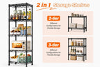 GRANNY SAYS 5-Tier Narrow Storage Shelves for Small Spaces – 15.8" W Metal Shelving Unit, Adjustable Wire Shelf, Freestanding Storage Rack for Bathroom, Laundry, Kitchen Pantry, Garage, Black