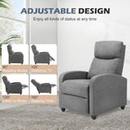 Sweetcrispy Massage Recliner Chair for Adults, Adjustable Home Theater Seating with Lumbar Support for Living Room, Modern Fabric Reclining for Small Space, Grey
