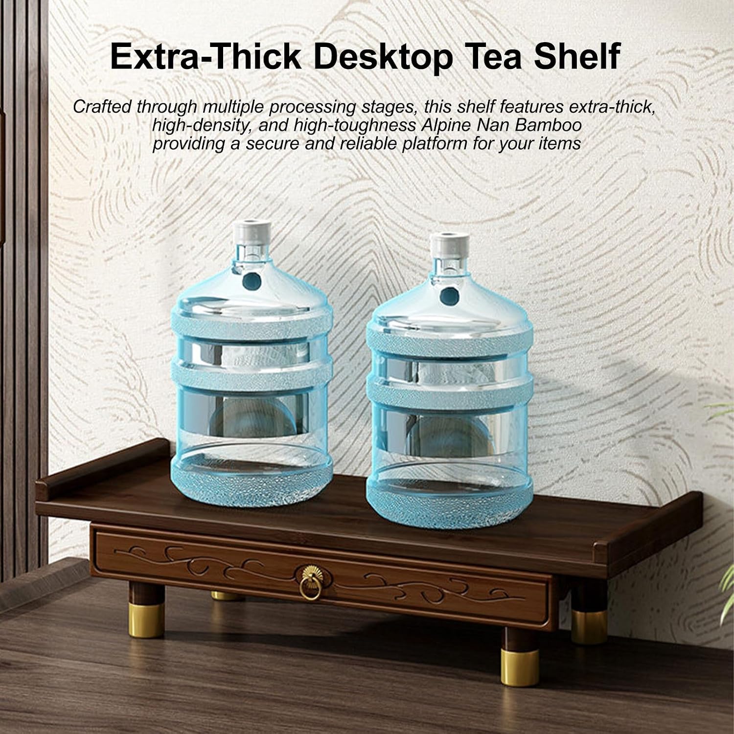 Meditation Altar Table, Personal Meditation Altar Cabinet, Small Puja Table, Tea Japanese, Altar Table with Storage & Drawers Prayer Shrine Desk(66 * 26cm/26 * 10.2in)