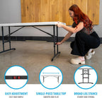 Lifetime 6-Foot Adjustable Height Nesting Table, Commercial, White Granite