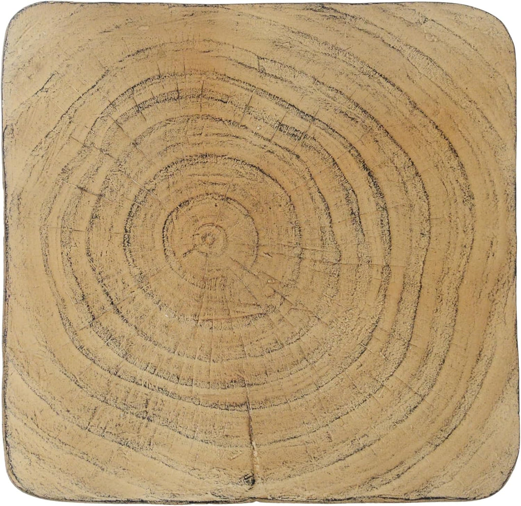 Natural Color MGO Twist Shape Side Table, Modern Abstract Accent End Table with Wood-Like Texture, Unique Sculptural Stool for Living Room, Bedroom, Patio, Home Decor