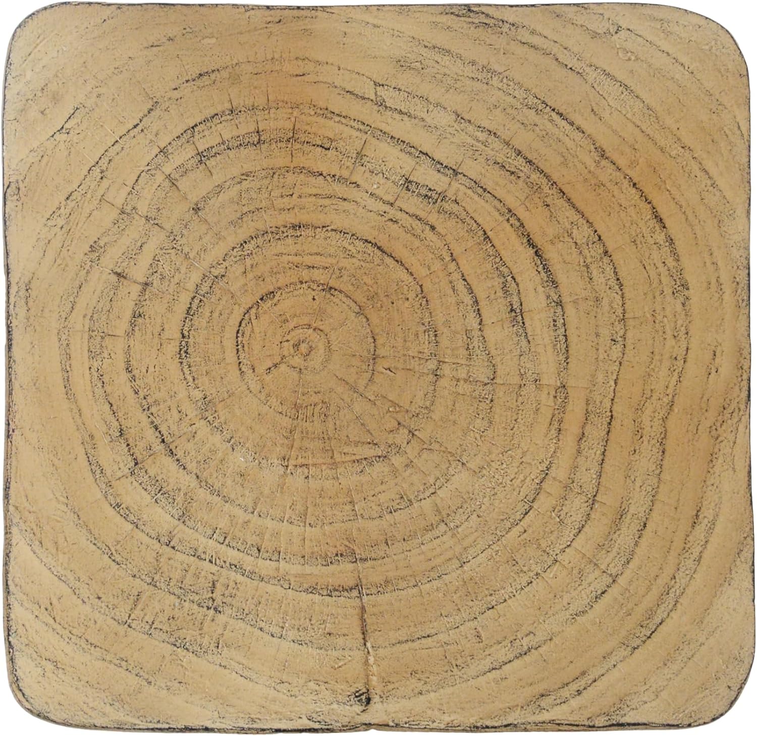 Natural Color MGO Twist Shape Side Table, Modern Abstract Accent End Table with Wood-Like Texture, Unique Sculptural Stool for Living Room, Bedroom, Patio, Home Decor
