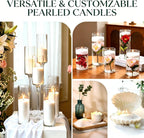 Citronella Candle Outdoor,Pearled Candle Sand Gift Set 1.3LB,50 Wicks,2 Large Jar, Natural Lemongrass Scent, 120Hour Burn,Refillable Pearl Wax Sand Candle Set for Indoor Patio Garden Camping Backyard