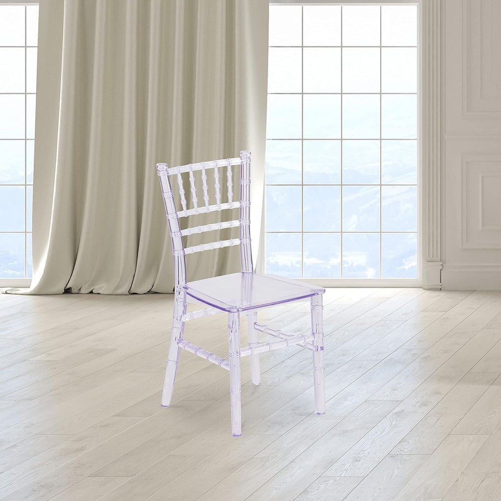 BizChair Child’s Transparent Crystal Resin Party and Event Chiavari Chair for Commercial & Residential Use