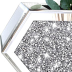 Flower Vase Crushed Diamond Hanging Planter& Geometric Decor Mirrored Container,Set of 2 Diamond Shape Decorative Vases Luxury for Home Decor. Befit for Artificial Flowers, Can't Hold Water.