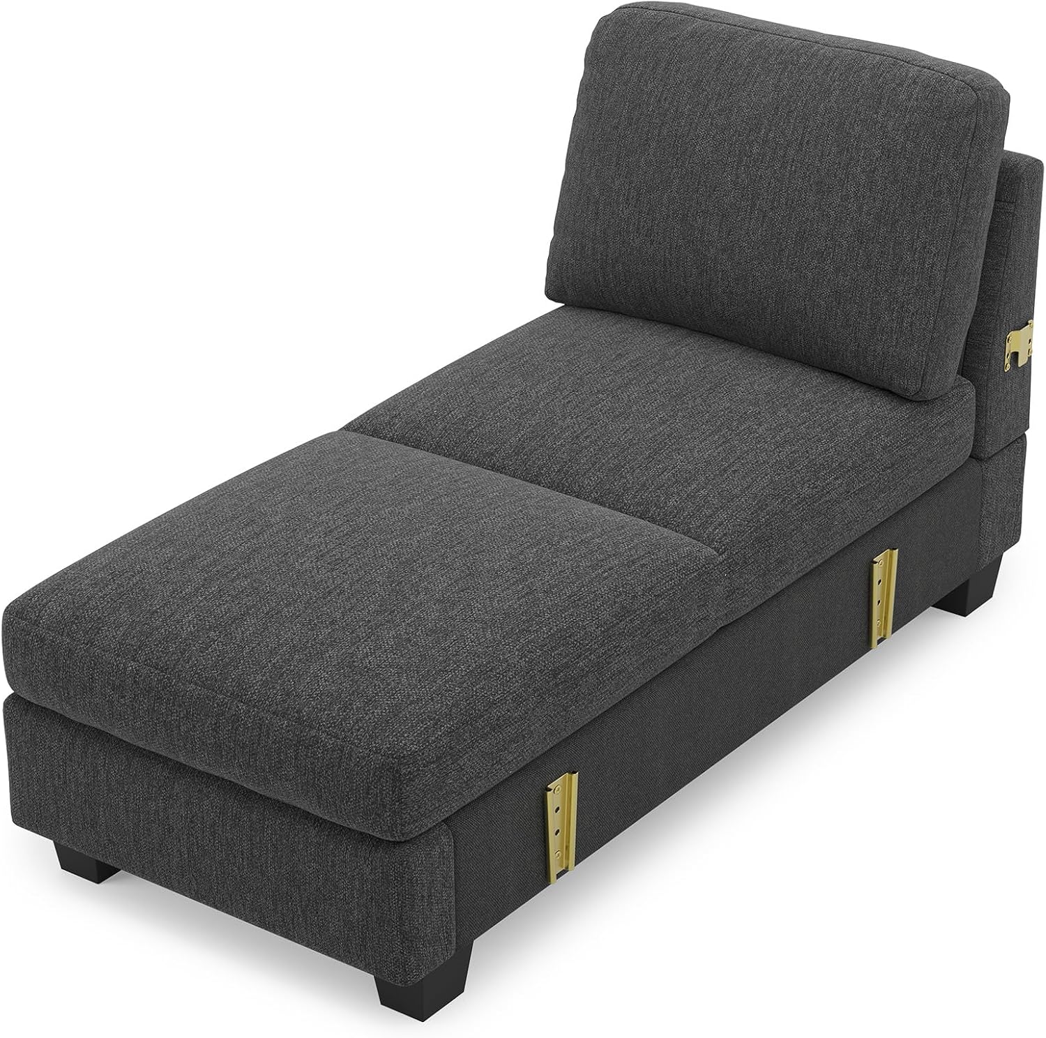Belffin Modular Sectional Sleeper Sofa Bed with Extendable Length Deep Seat Cloud Couch for Living Room. Dark Grey