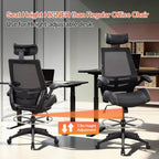 BOLISS Tall Ergonomic Office Chair, Sustainable Tech-Leather Drafting Chair with Adjustable Foot Ring, 90° Flip-Up Arms Space Saving Mesh Computer Desk Chair for Standing Desk Executive Work 8+ Hours