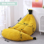 Banana Chaise Lounge Sofa Chair for Living Room, Bean Bag Chair with Ottoman, Floor Sofa Bed with Footrest, Comfy Convertible Lounger, Plush Couch for Bedroom, Dorm (Yellow, King)
