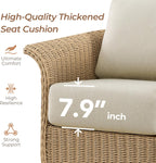 CHITA Wicker Patio Swivel Chairs with Removable Thickened Cushion, Outdoor Rattan Chairs for Sunroom, Garden, Deck, Backyard or Porch