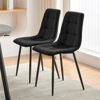 Homedot Black Dining Chairs Set of 4, Modern Upholstered Velvet Kitchen Reception Chairs Tufted, Comfortable Living Room Chairs for Apartment/Dining Hall