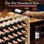 F2C Wood 96-Bottle Stackable Modular Wine Rack Wood Wine Cabinet Free Standing Wine Storage Organizer Display Shelf Wine Bottle Holder Kitchen Decor Classic Style, Wobble Free (96 Bottles)