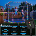 Solar Rope Lights, 2 Pack 33FT 100 LED Solar Fairy Lights with 8 Lighting Modes, IP65 Waterproof Trampoline Lights Outdoor for Yard Patio Deck Fence Tree Party Holiday Decoration, Multicolor