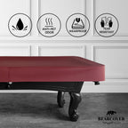Heavy Duty Leatherette Billiard Pool Table Cover, Waterproof & Tearproof Cover for Pool Table 7/8/9FT (10 Colors Available) (8 Feet/Bordeaux red)