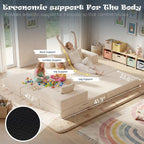 Modular Kids Play Couch, Convertible Toddler Sectional Sofa, Soft Cloud Corduroy Kids Sofa Bed with 3 Pillows, Safe No Edge Foam Play Furniture for Boys Girls Playroom Bedroom