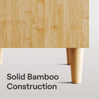 Nectar Bamboo Nightstand, Natural, 23" Height, Japanese Joinery | Bamboo Wood, Artisinal Japense Joinery, 2-Smooth Gliding Drawers, No-Tool Assembly