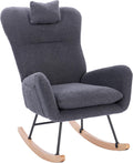 Teddy Upholstered Nursery Rocking Chair for Living Room Bedroom Indoor,A-1 | Ergonomic high backrest and thick seat cushion for ultimate comfort; easy assembly; versatile for nursery, living room,
