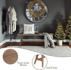 Wnutrees 47" Farmhouse Wood Bench, Solid Wood Entryway Bench for Dining Room End of Bed, Easy to Assemble, Brown