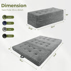 MAXYOYO Folding Sofa Couch Bed, 6 Inch Tri-Fold Floor Sofa Bed, Folding Mattress with Handles, Soft Faux Fur Folding Bed with Supportive Foam Filling, Portable Couch for Living Room, Twin, Grey